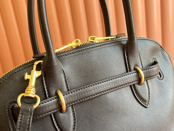 Briarwood Aventure Nappa Leather Top-handle Bag 33cm Black 231059