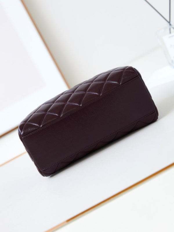 CC 24K Bowling Bag 25cm Burgundy Waxed Lambskin