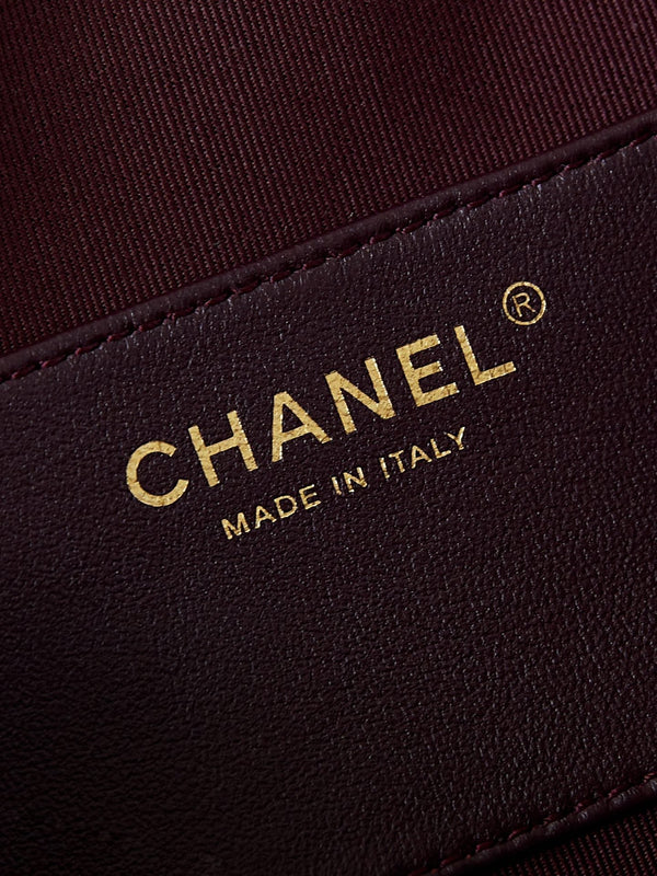 CC 24K Bowling Bag 25cm Burgundy Waxed Lambskin