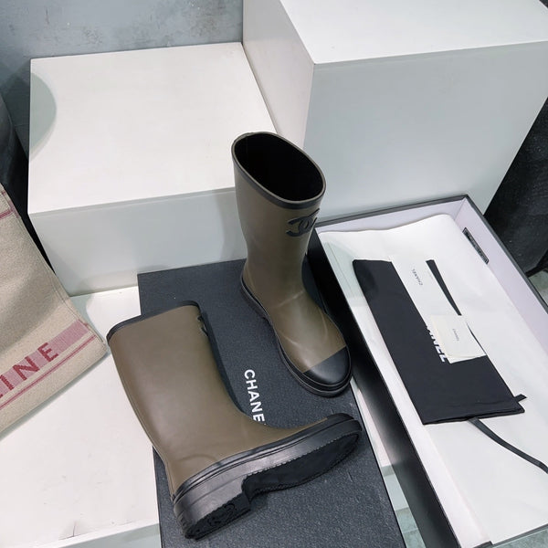 CC Rain Boot Olive Black Rubber