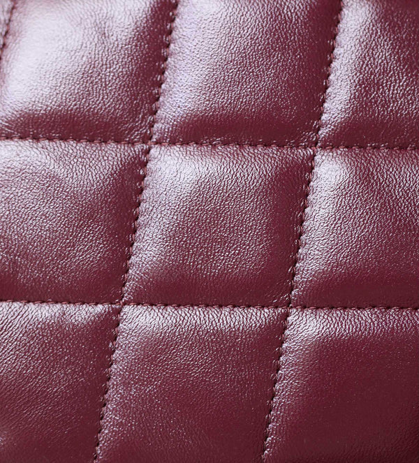 24B Cluth With Chain Burgundy Lambskin Gold Hardware