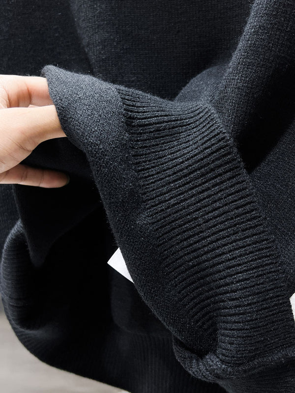 LV SWEATER IN BLACK KNITTED WOOL ATTACHED PEARL 238809