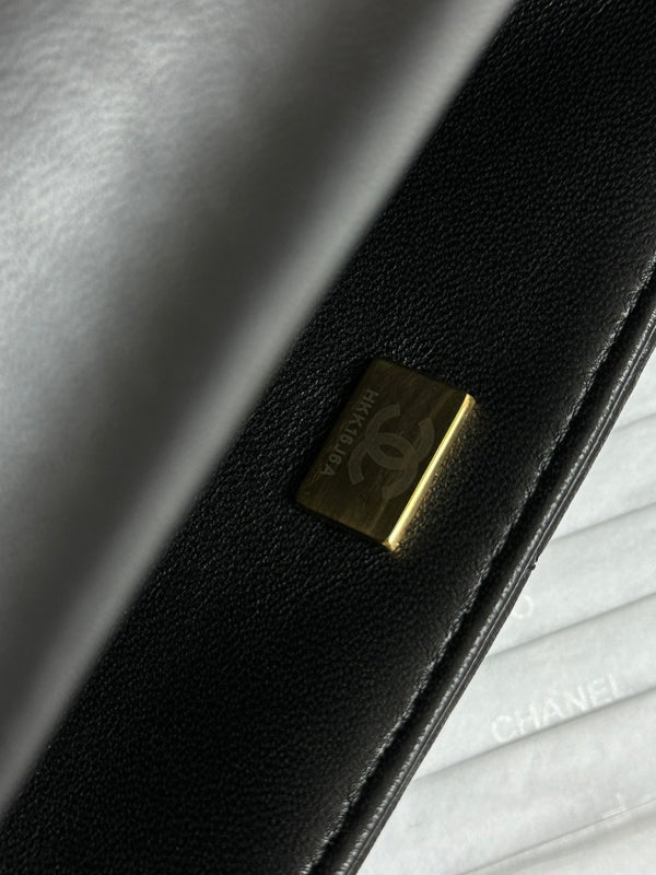 Flap Bag Mini 18cm Black Sherling Lambskin Gold Hardware