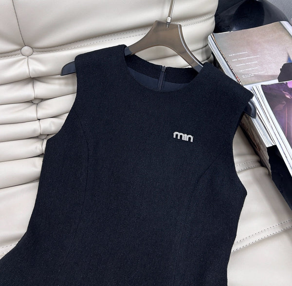 Miu Miu Vest Dress Black Wool
