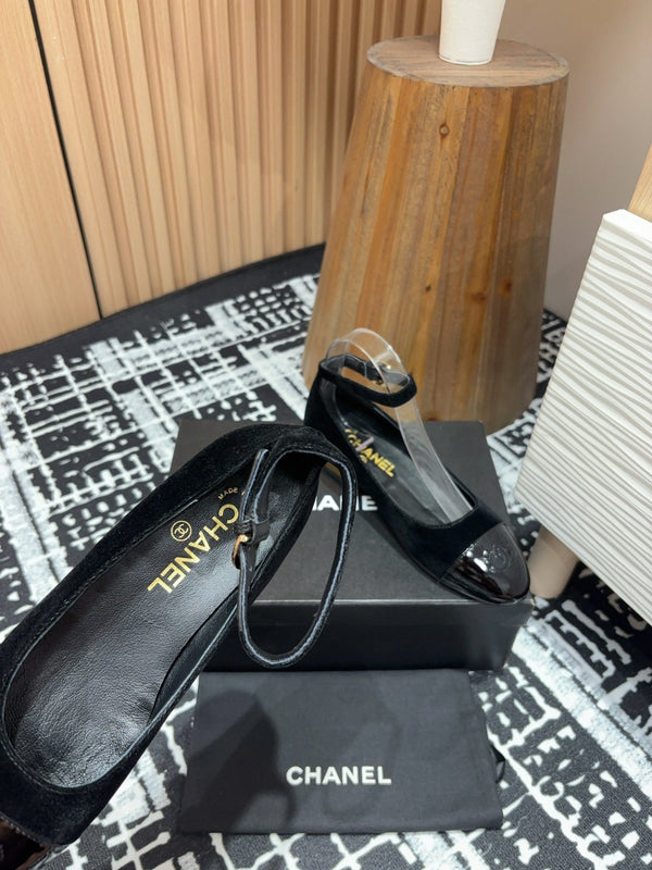 CC Mary Jane Black Velvet And Lambskin