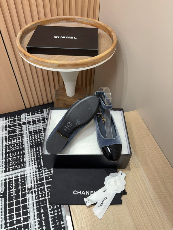 CC Mary Jane Black Light Blue Velvet And Lambskin