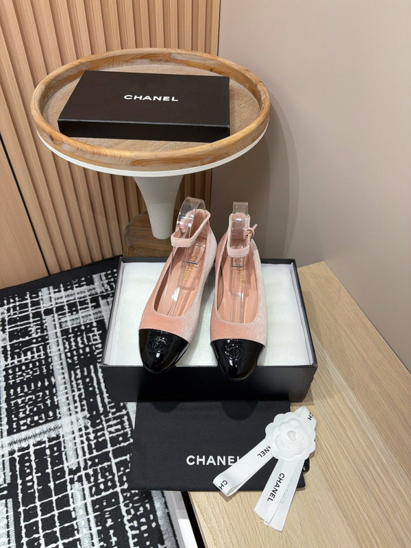 CC Mary Jane Black Pink Pastel Velvet And Lambskin