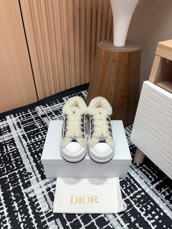 CD Walk'n'Dior Platform Sneaker Black Mix charcoal Blue Oblique Jacquard And Fleece Lining