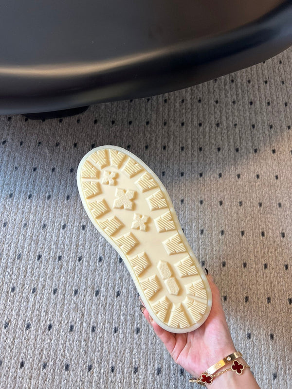 Prada 25s Mid-Top Sneaker Black Suede And Wool 538435