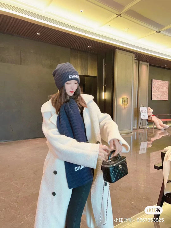 SET CAPPELLO E SCIARPA IN LANA BLU NAVY 422598