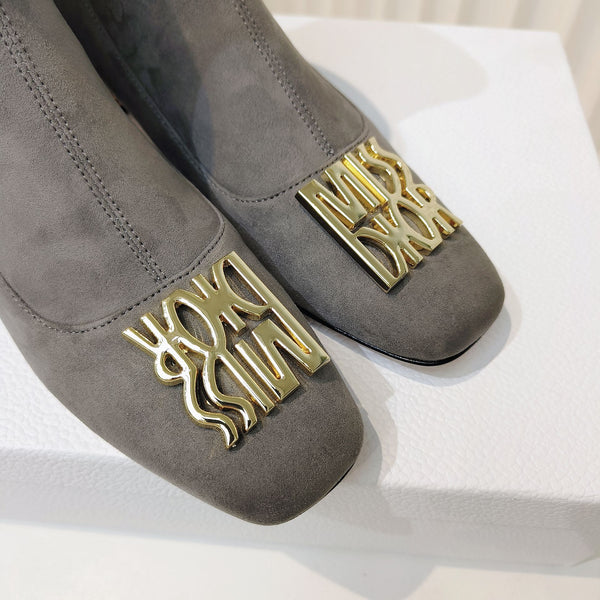 Stivaletti Miss Dior 40mm in camoscio grigio 111391