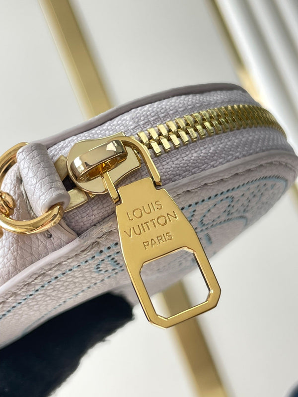 BELLA 22 IN BLUME PERFORATED CALFSKIN GOLD HARDWARE