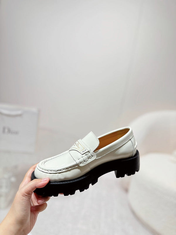 CD Boy Platform Loafer In White Cowhide 988790