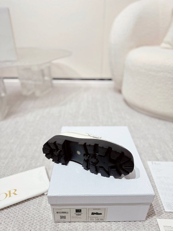 CD Boy Platform Loafer In White Cowhide 988790