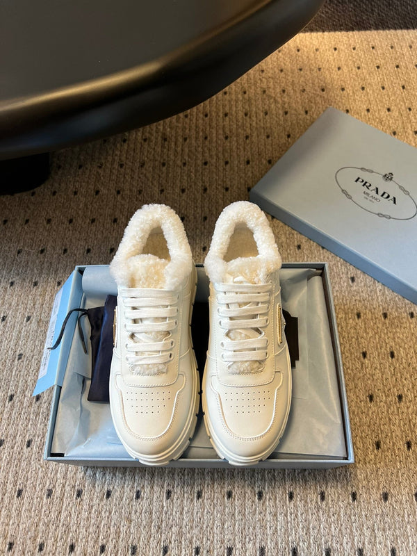 Pra Sneaker White Cowhide Lace Wool 478562