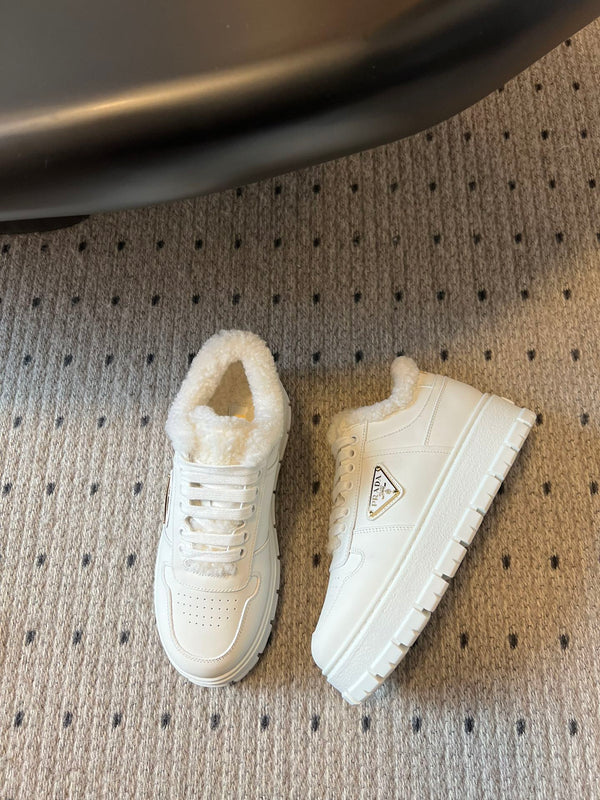 Pra Sneaker White Cowhide Lace Wool 478562