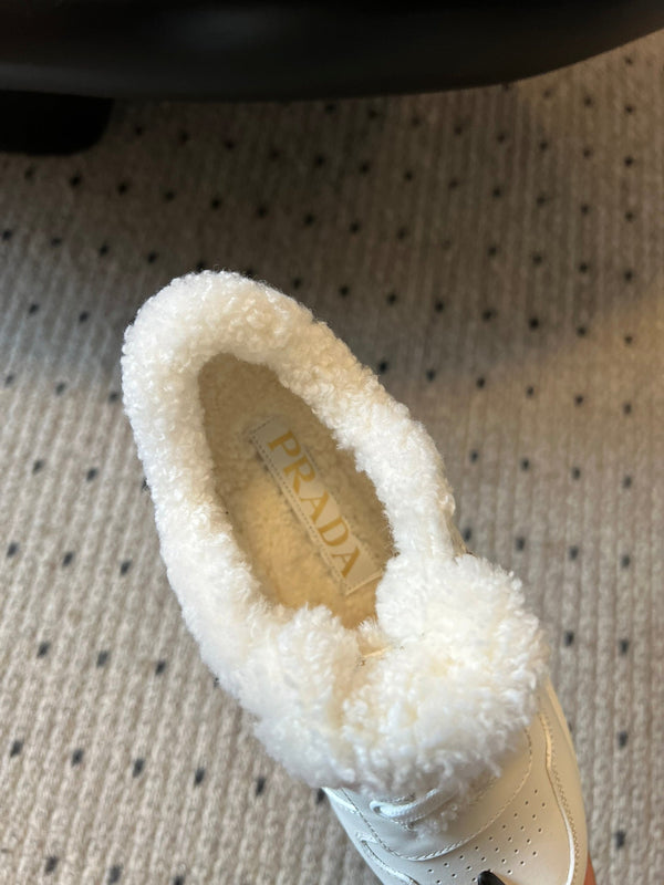 Pra Sneaker White Cowhide Lace Wool 478562