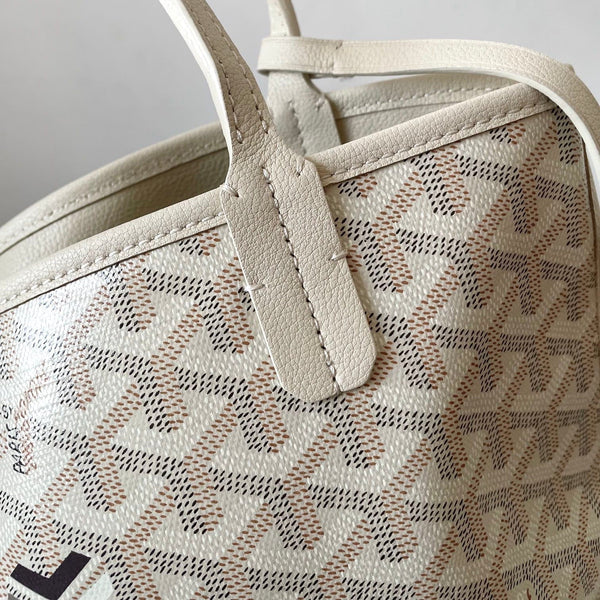 ANJOU MINI BAG 20 IN BEIGE GOYARDINE CANVAS AND CALFSKIN