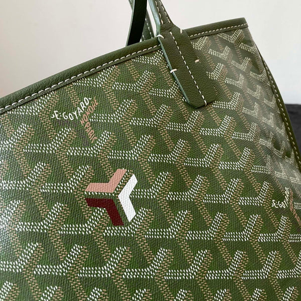 ANJOU MINI BAG 20 IN WOODLAND GREEN GOYARDINE CANVAS AND CALFSKIN