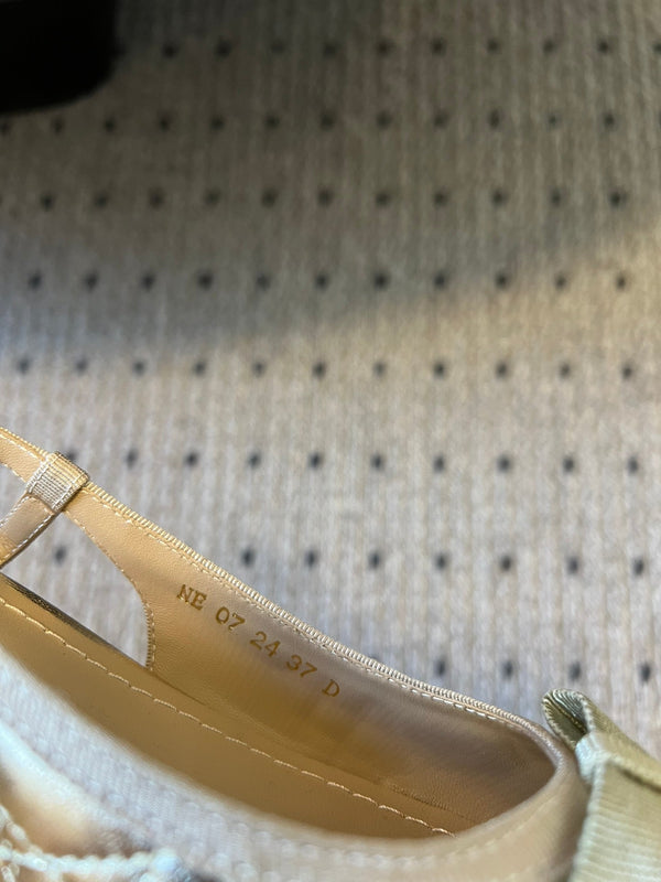 CD Ballet Slingback Pump 35mm In Gold Quilted Calfskin 997273