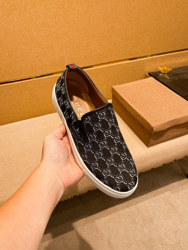 GG Men's Slip on Loafer Black Fabric 477013