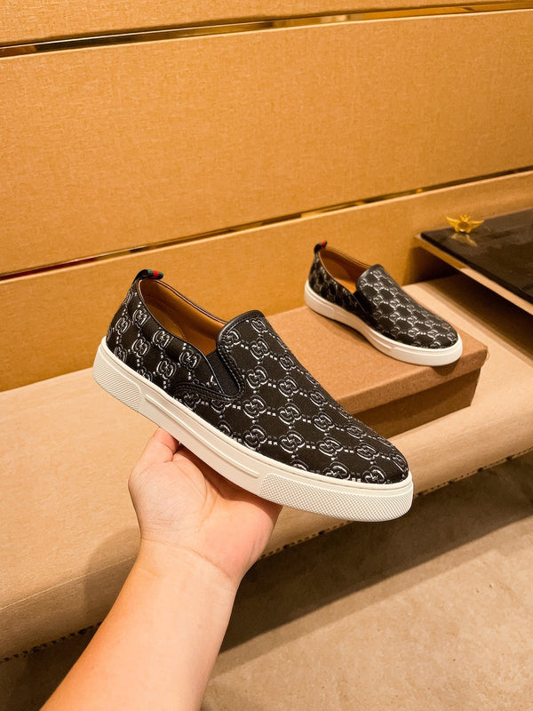 GG Men's Slip on Loafer Black Fabric 477013