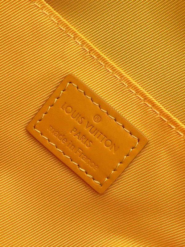 LV Montsouris Messenger 20cm Yellow Monogram Heritage Canvas & Cowhide GHW