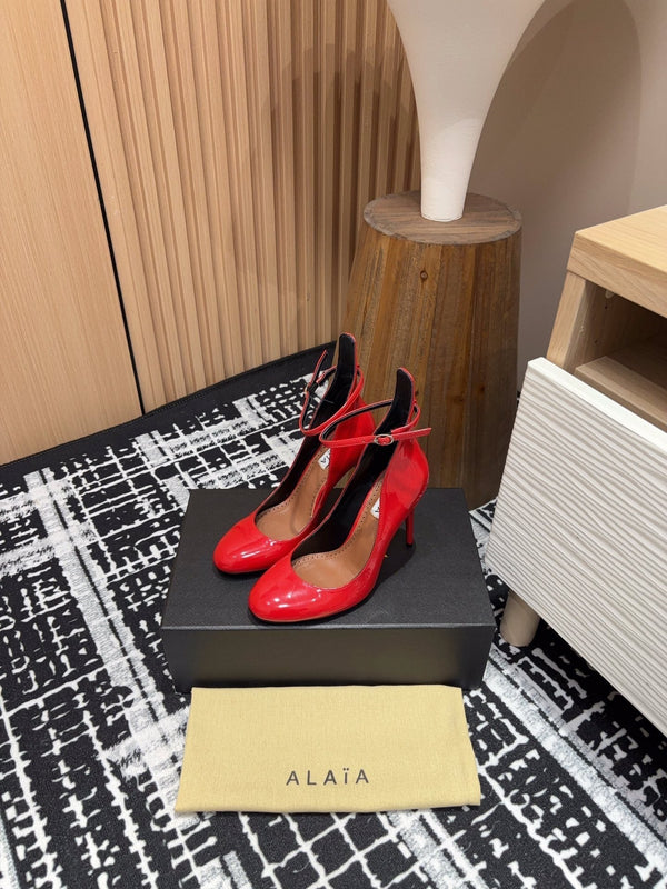 Alaia Decollete Pumps 105mm In Red Glossy Cowhide 121911
