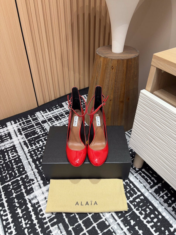 Alaia Decollete Pumps 105mm In Red Glossy Cowhide 121911