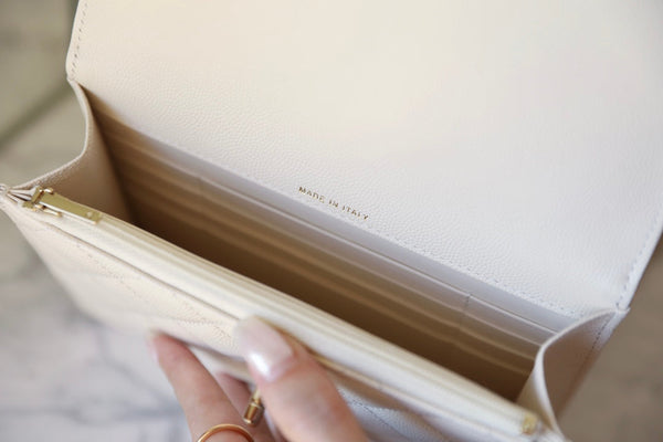 CC 25C Top Handle 18cm Cream Grained Calfskin