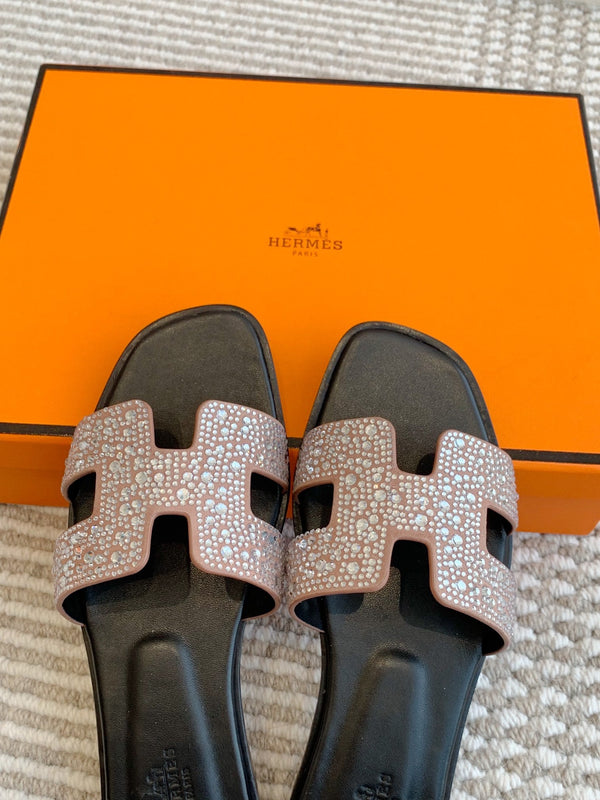 Sandali con strass HM Oran in pelle scamosciata color carne 291393