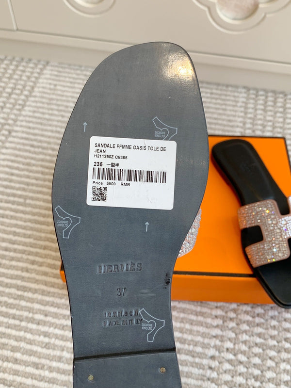 Sandali con strass HM Oran in pelle scamosciata color carne 291393