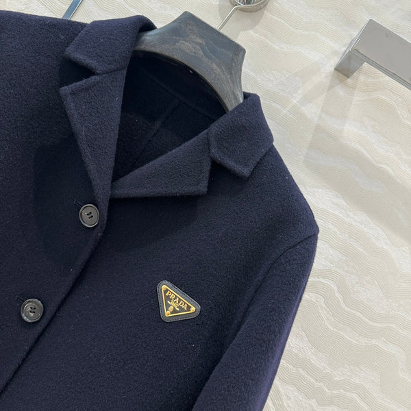 Prada Jacket Navy Blue Wool Cashmere