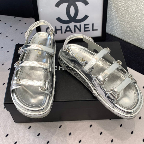 Sandali CC in pelle di agnello argento 147001