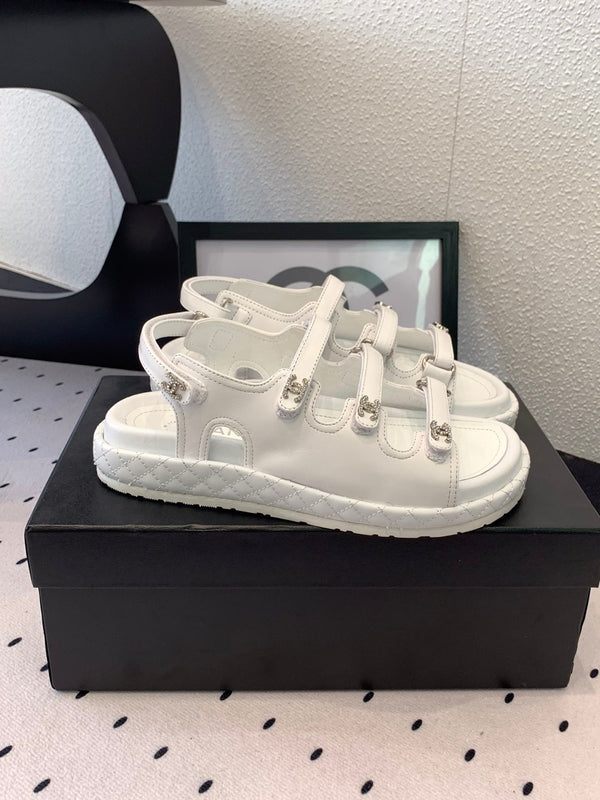 Sandali CC in pelle di agnello bianca 147003