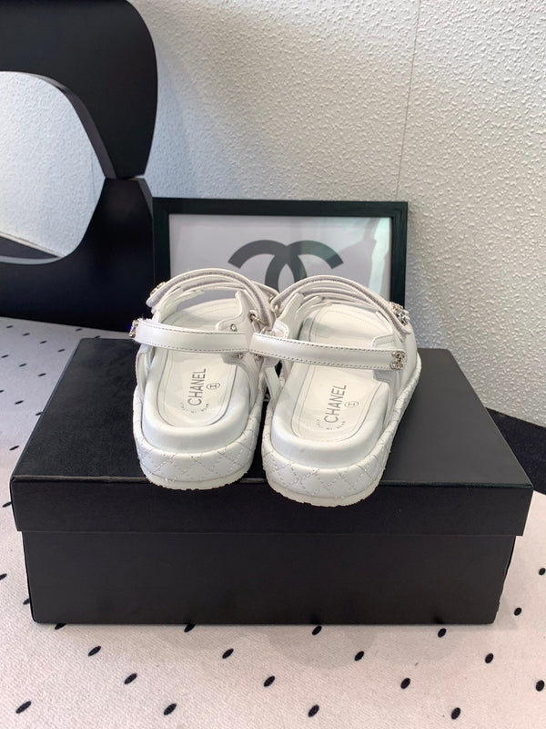 Sandali CC in pelle di agnello bianca 147003