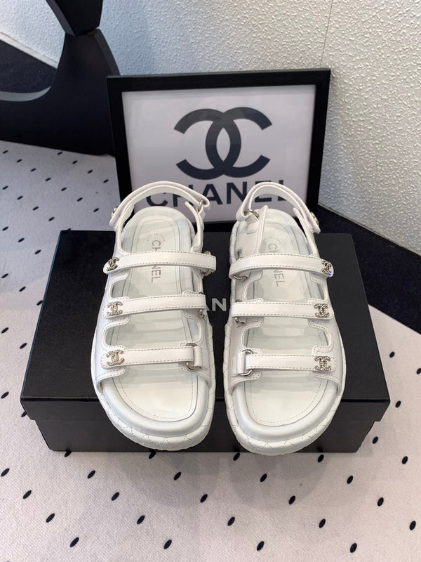 Sandali CC in pelle di agnello bianca 147003