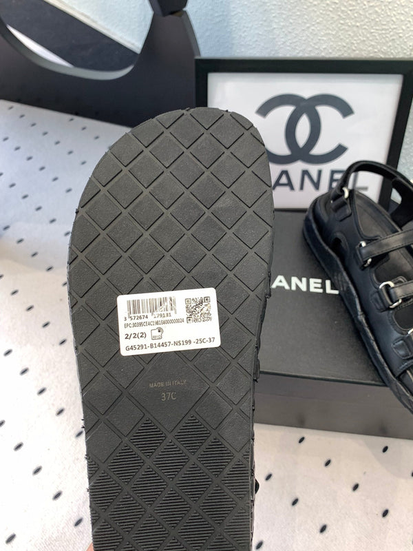 Sandali CC in pelle di agnello nera 147004