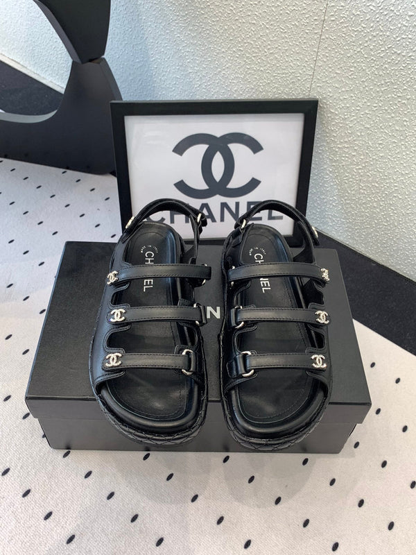 Sandali CC in pelle di agnello nera 147004