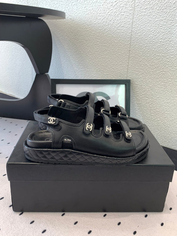 Sandali CC in pelle di agnello nera 147004