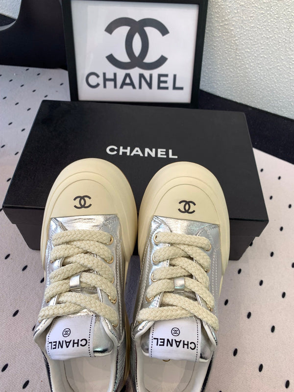 CC Sneaker 50mm In Silver Cowhide 147068