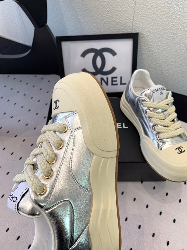 CC Sneaker 50mm In Silver Cowhide 147068