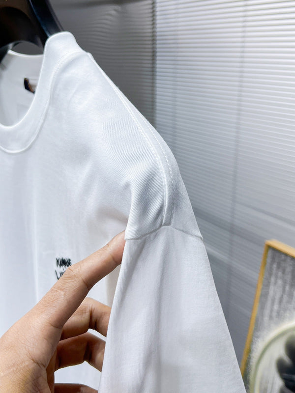 LV T-SHIRT LOGO EMBROIDERED WHITE COTTON 238805