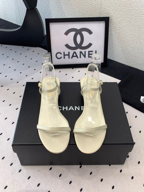 Sandalo CC in pelle di agnello bianca 147089