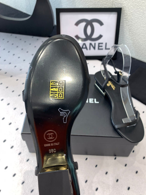 CC Sandal In Black Lambskin 147090