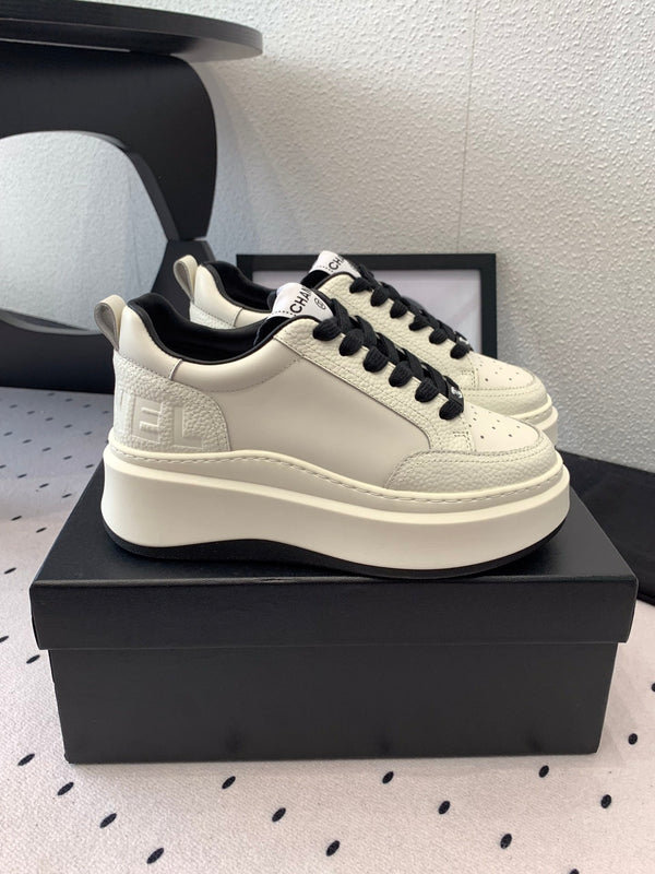 CC Sneaker In White Mix Black Cowhide 147102