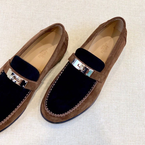 HM Men's Loafer Black Brown Suede 639121