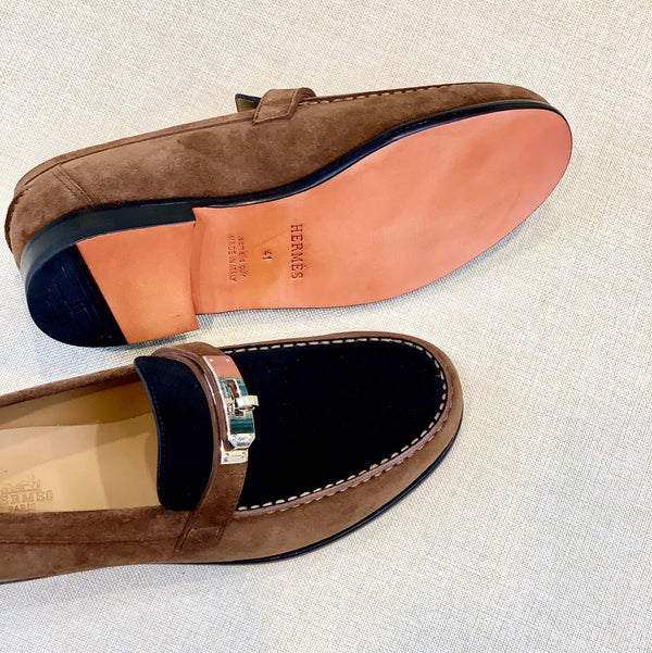 HM Men's Loafer Black Brown Suede 639121