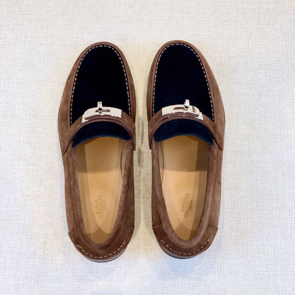 HM Men's Loafer Black Brown Suede 639121