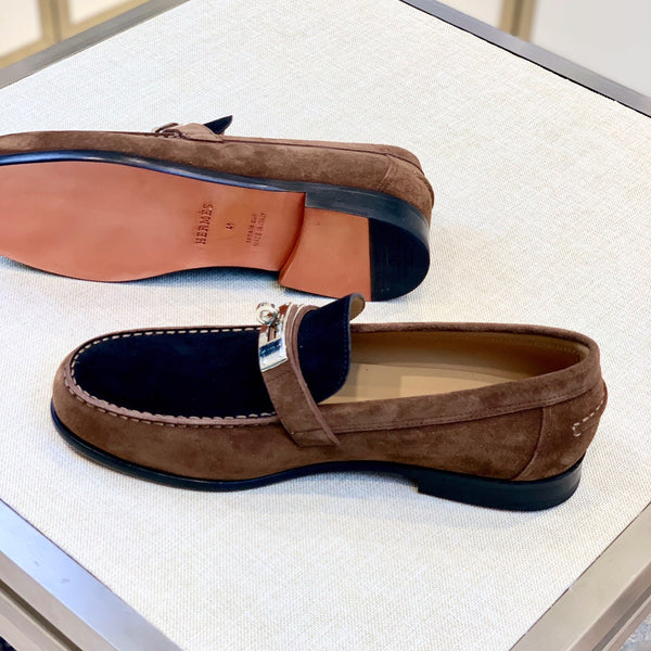 HM Men's Loafer Black Brown Suede 639121